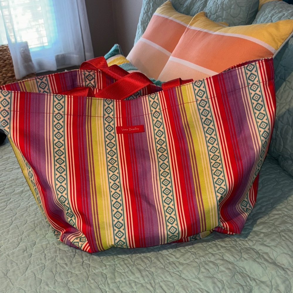 Vera Bradley HUGE Striped Tote Bag